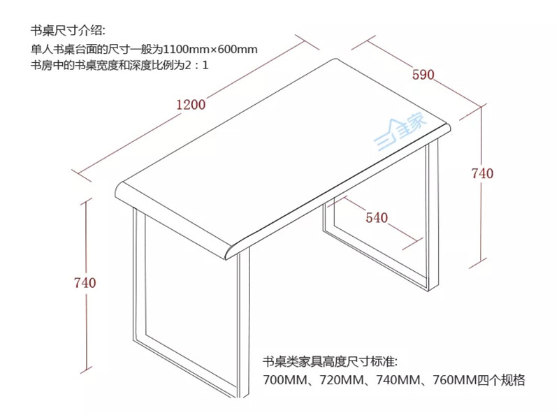 书桌尺寸介绍